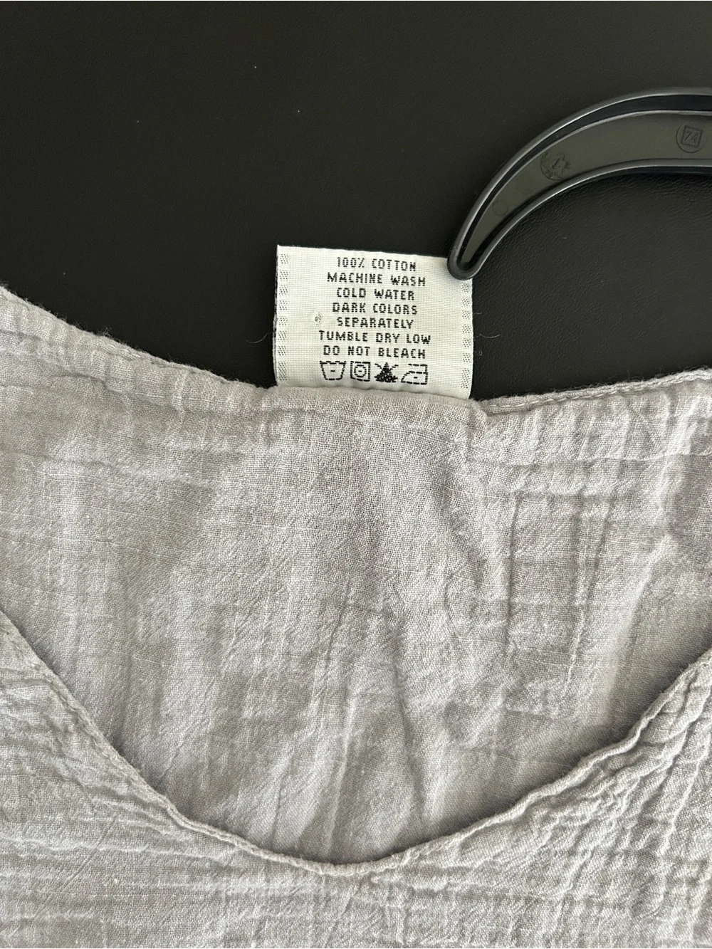 Color Me Cotton Light Gray Crinkled Asymmetric Crop Top - Tunic Women's